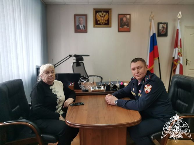 Председатель липецкого отделения «Комитета солдатских матерей» посетила Управление Росгвардии по Белгородской области