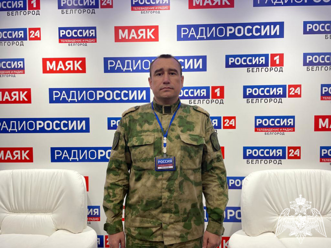 Офицер Росгвардии в прямом эфире на радио «России — Белгород» рассказал о патриотической работе ведомства
