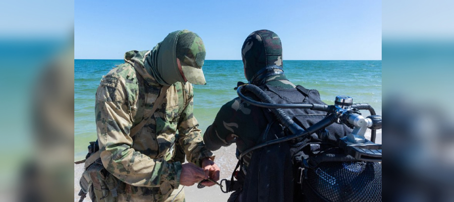 Росгвардия показала боевую работу военных водолазов в зоне СВО